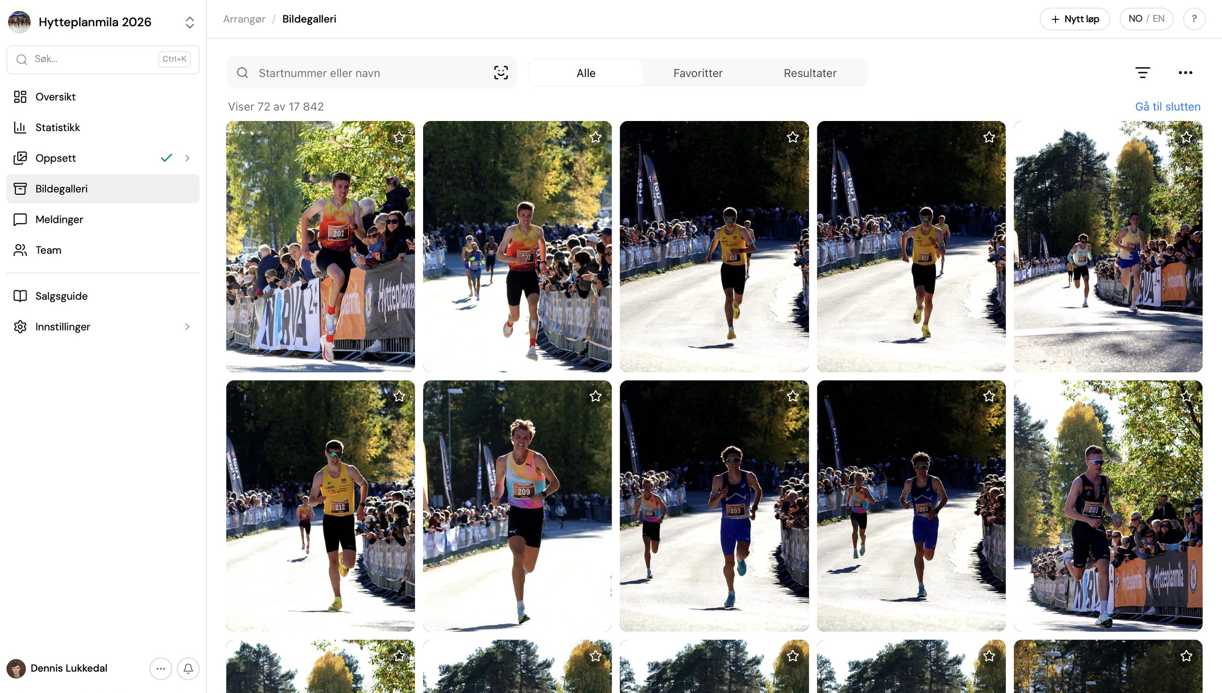 Bildegalleriet for Hytteplanmila 2026 i Racedays Photo-dashboardet